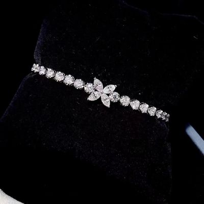 0.40ct-0.49ct D Diamant en laboratoire Diamant royale Plaqué en or Bracelet plein diamant