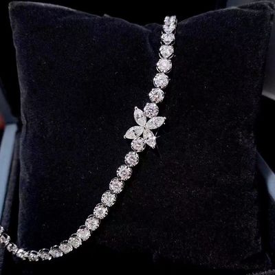 0.40ct-0.49ct D Diamant en laboratoire Diamant royale Plaqué en or Bracelet plein diamant