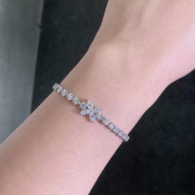 0.40ct-0.49ct D Diamant en laboratoire Diamant royale Plaqué en or Bracelet plein diamant