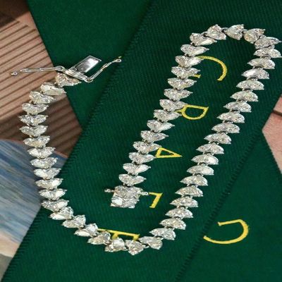 Bracelet de tennis personnalisable de 18K avec diamant de laboratoire et goutte d'eau de diamant