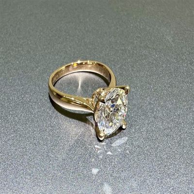 18K Lab Diamonds Ringe et or Ringe de mariage Setting1894 Four Prong Classic Diamond Ringe