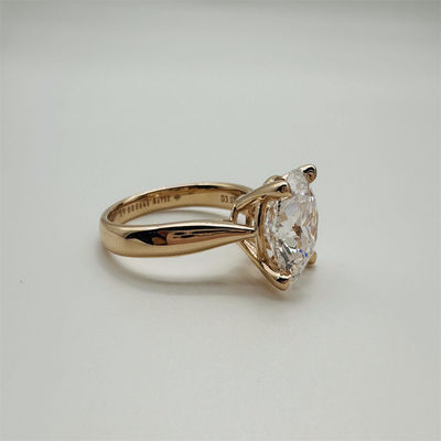 18K Lab Diamonds Ringe et or Ringe de mariage Setting1894 Four Prong Classic Diamond Ringe