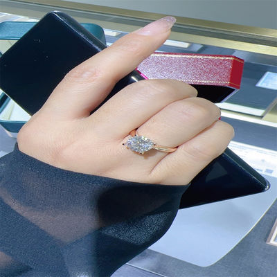 18K Lab Diamonds Ringe et or Ringe de mariage Setting1894 Four Prong Classic Diamond Ringe
