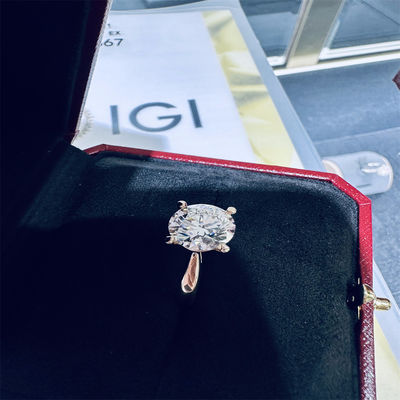 18K Lab Diamonds Ringe et or Ringe de mariage Setting1894 Four Prong Classic Diamond Ringe